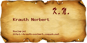 Krauth Norbert névjegykártya