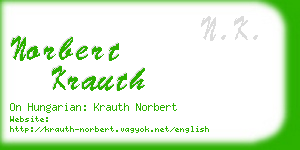 norbert krauth business card